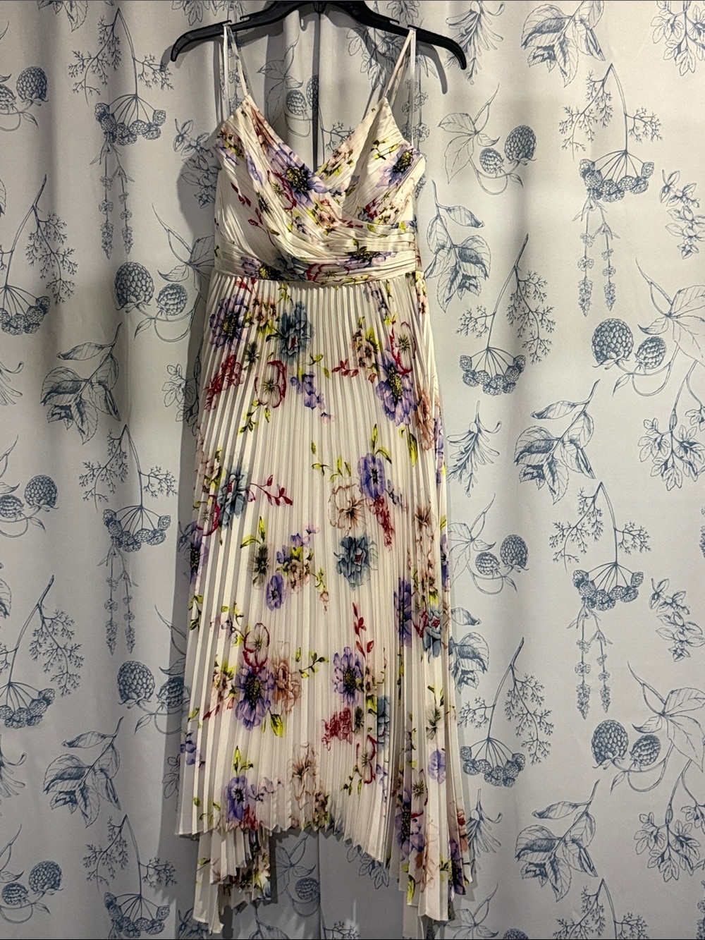Floral Pleated Spaghetti-Strap Midi Dress - Multi-Color Floral